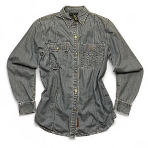 Vintage Lauren jeans co Ralph-lauren Women's Blue Shirt